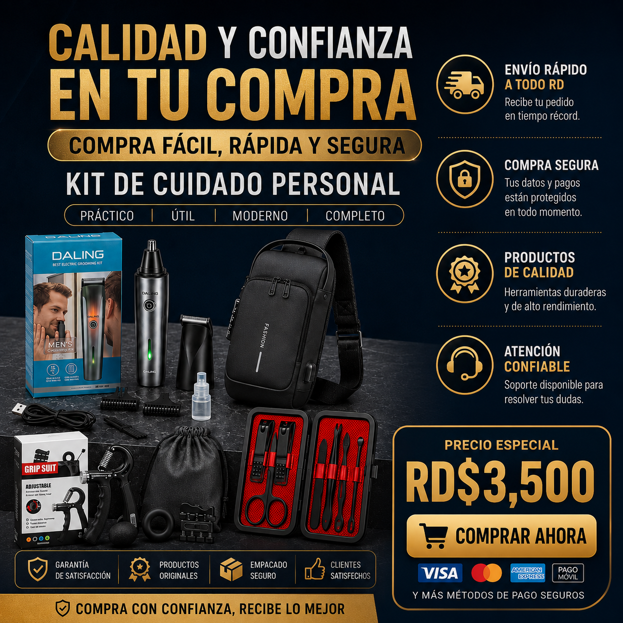 Kit de autocuidado para hombres